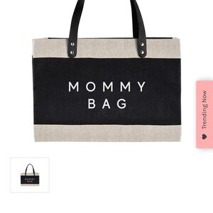 Mommy  Black and Cream Tote Bag